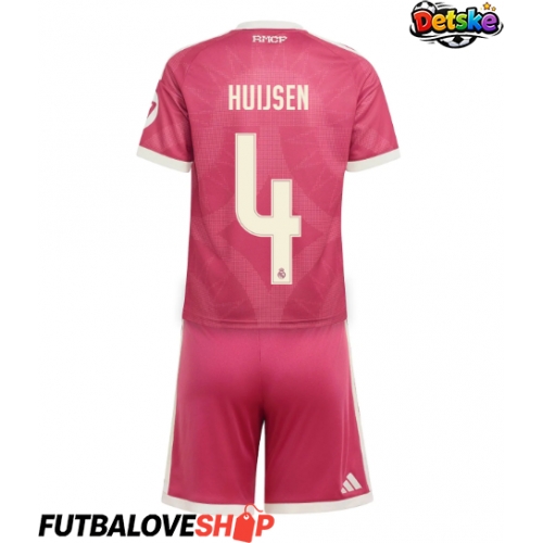 Dres Real Madrid Dean Huijsen #4 Tretina pre deti 2026-27 Krátky Rukáv (+ trenírky)